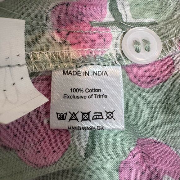 Marea Boho Floral Country Maxi Dress Peasant Garden Green Pink Women Sz 1 Small - Picture 10 of 11